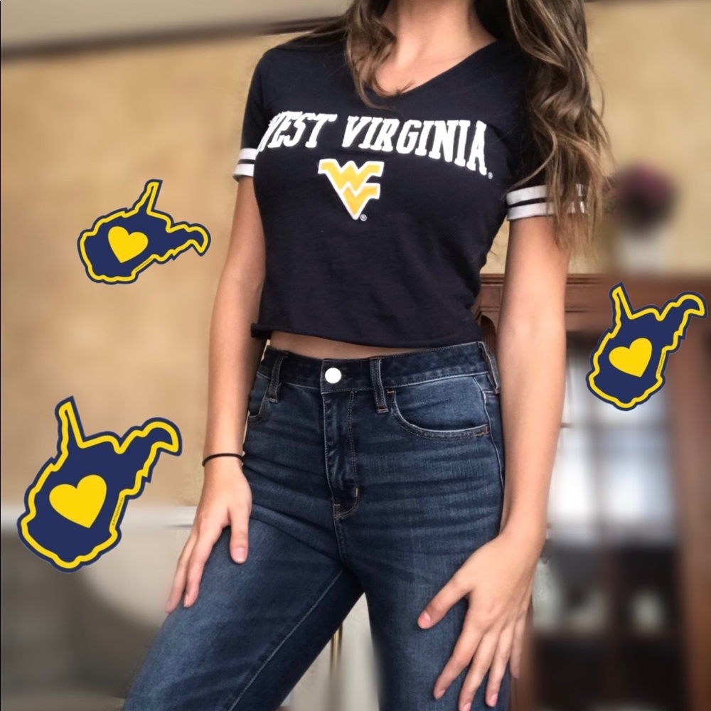 West Virginia tee crop-top